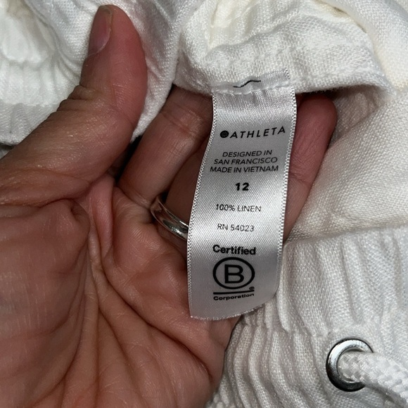 Athleta Cabo Linen Jogger Pant White 12 - Picture 7 of 8